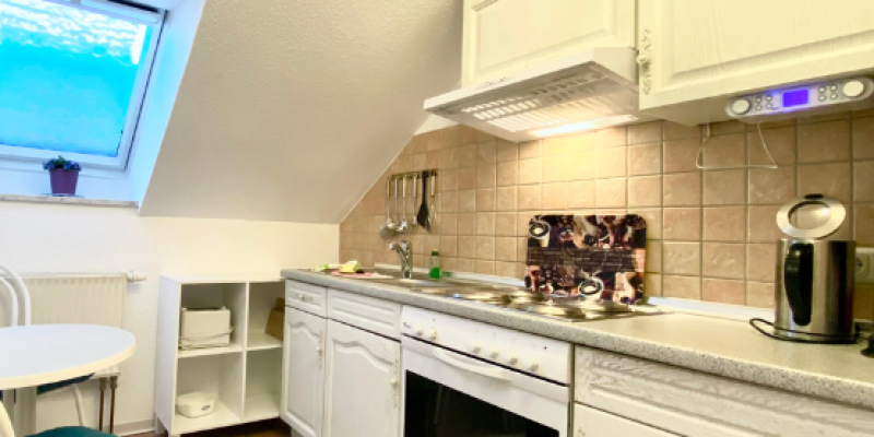 Küchenzeile wohnung 5 mit Esstisch und dachfenster